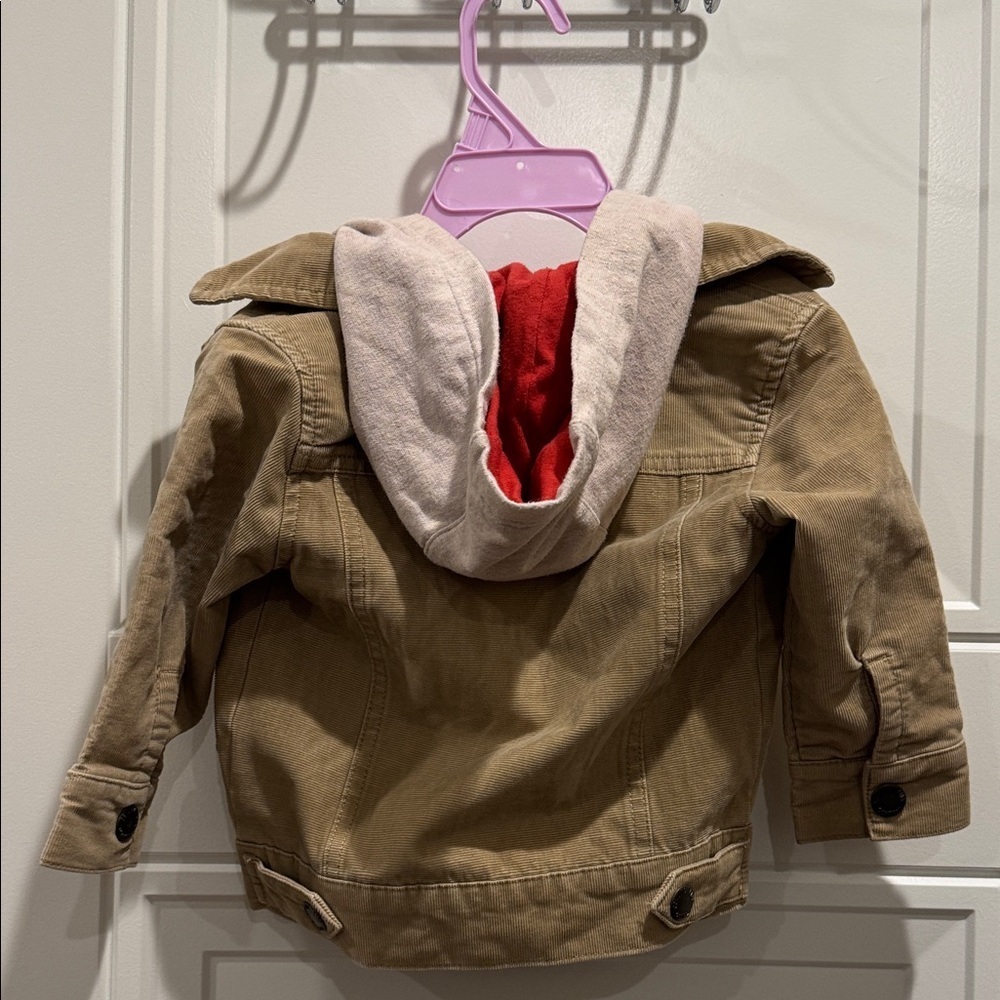 OshKosh B'gosh Tan Corduroy Jacket with Hood - Picture 4 of 4